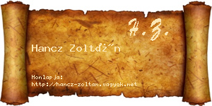Hancz Zoltán névjegykártya