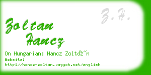 zoltan hancz business card